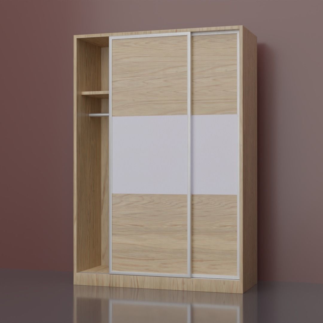 Sliding Wardrobe Low-poly 3D model_6