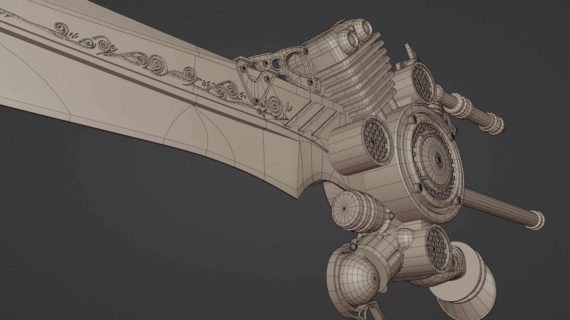 Engine Blade Final Fantasy XV Low-poly 3D model_12