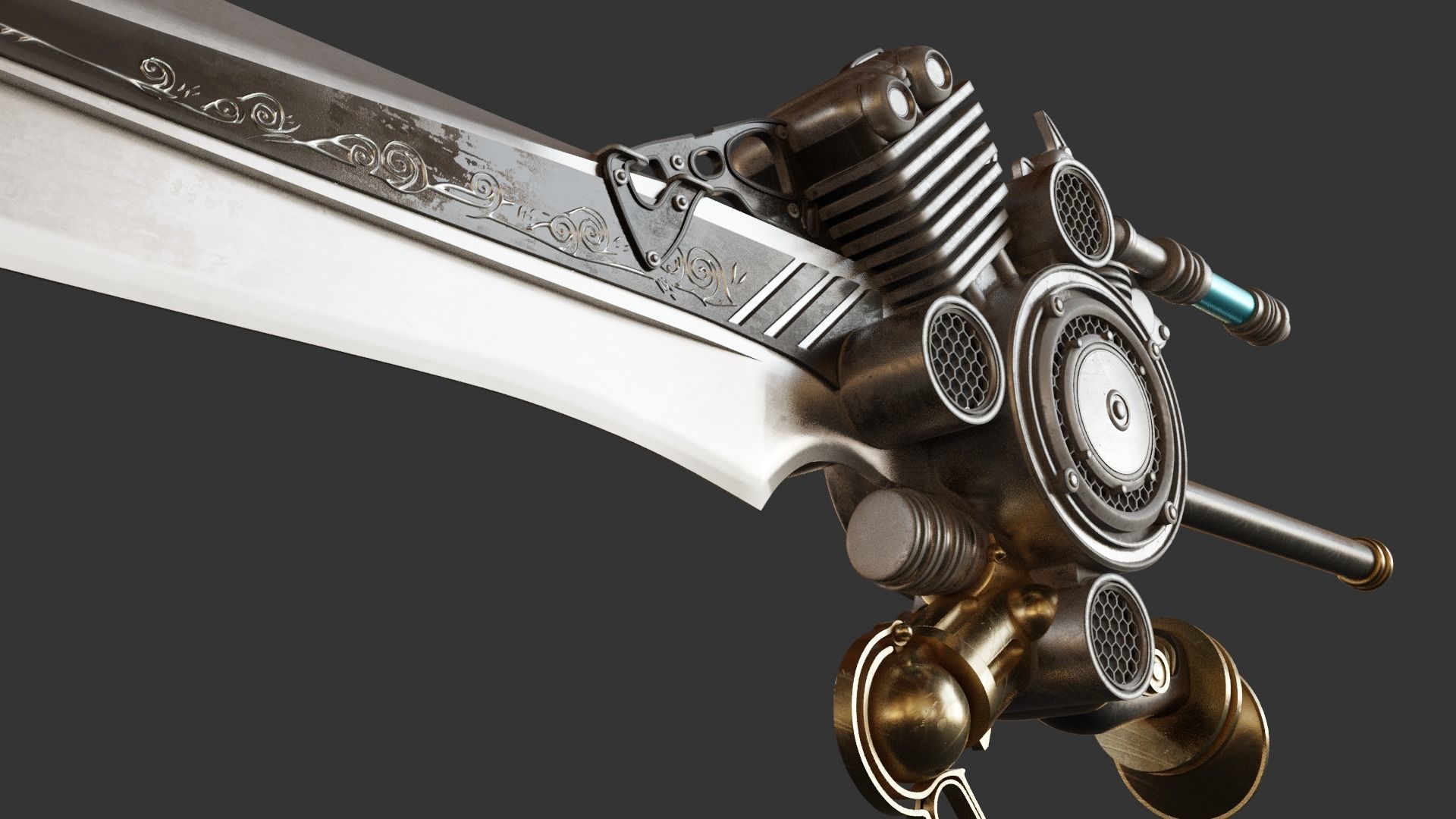 Engine Blade Final Fantasy XV Low-poly 3D model_5