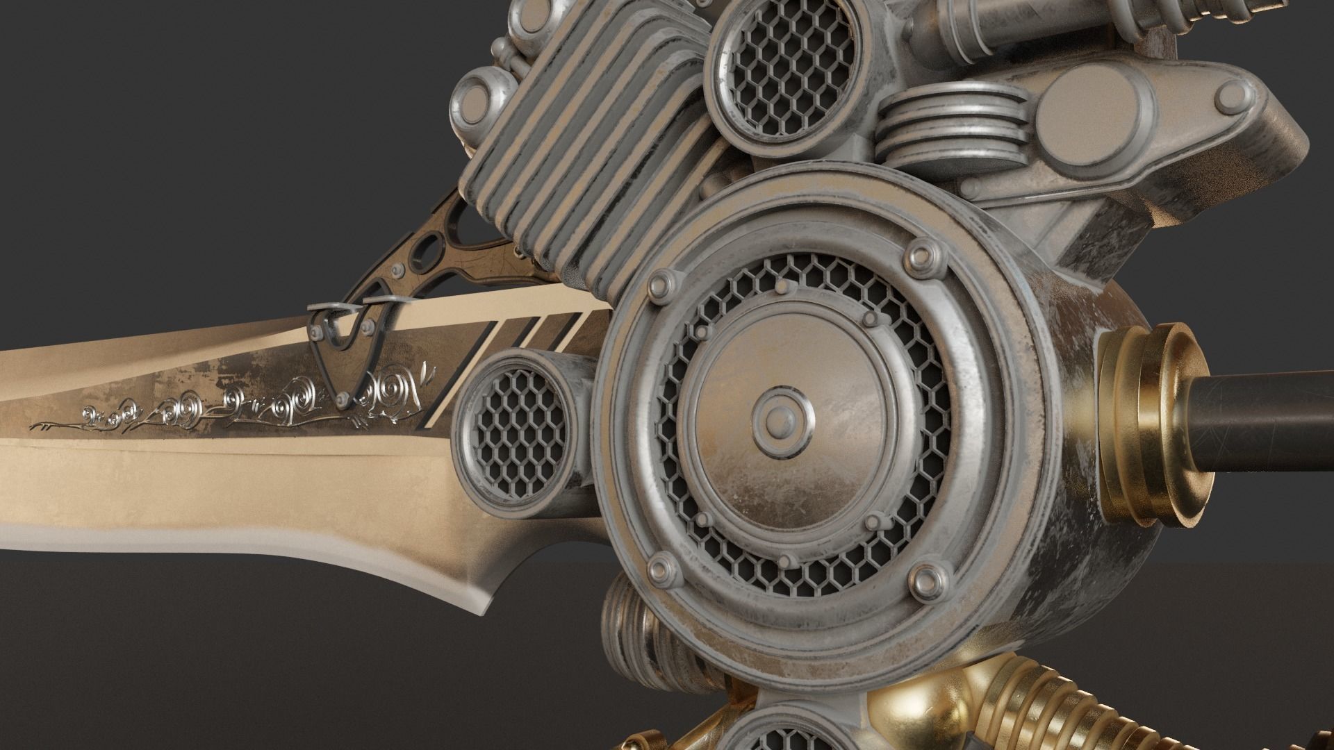 Engine Blade Final Fantasy XV Low-poly 3D model_6