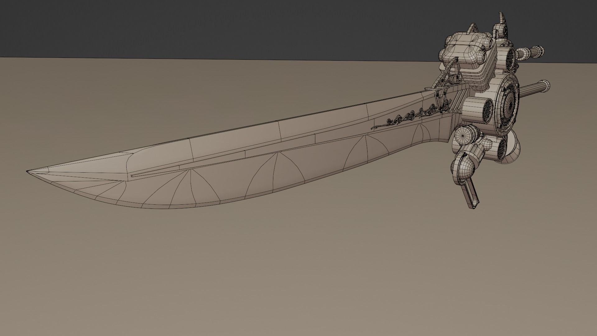 Engine Blade Final Fantasy XV Low-poly 3D model_11