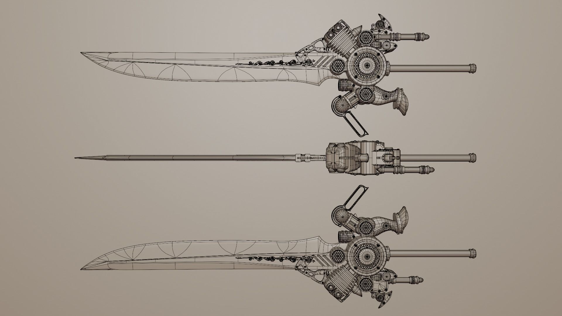 Engine Blade Final Fantasy XV Low-poly 3D model_9