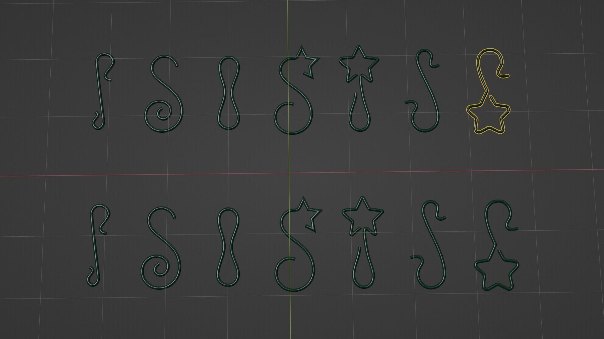 Jewelry and christmas ball hook set 3D mesh and svg 3D print model_4