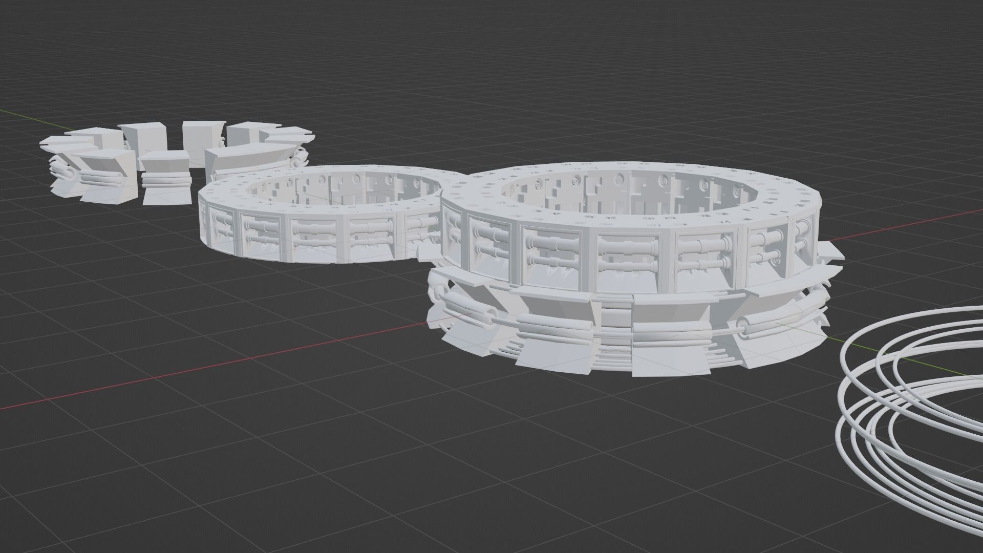 sci-fi mech compontent circular kitbash 3D model 3D print model_9