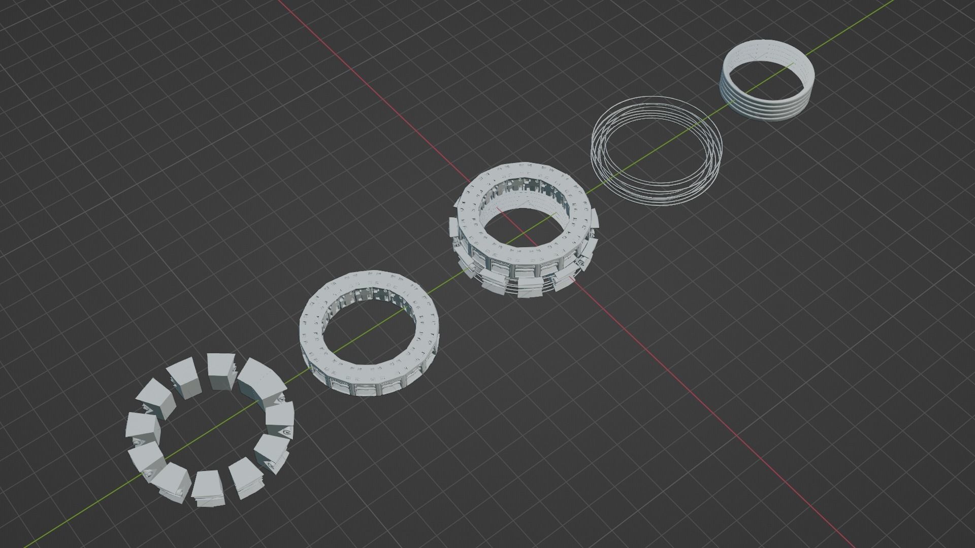sci-fi mech compontent circular kitbash 3D model 3D print model_19