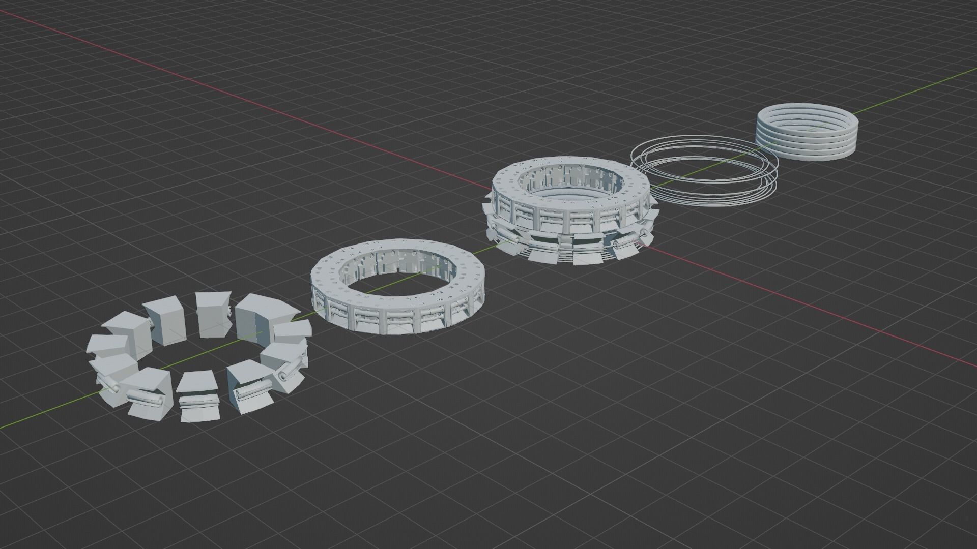 sci-fi mech compontent circular kitbash 3D model 3D print model_20