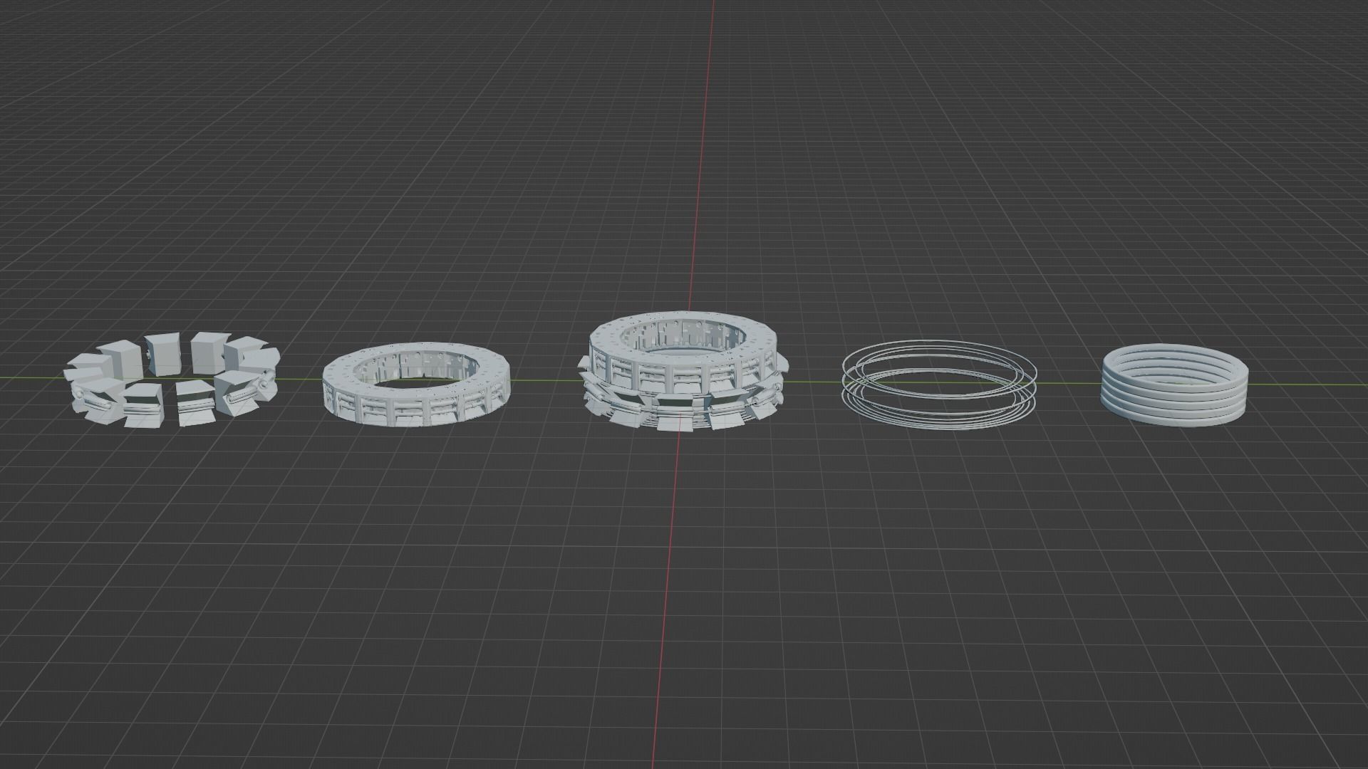 sci-fi mech compontent circular kitbash 3D model 3D print model_2