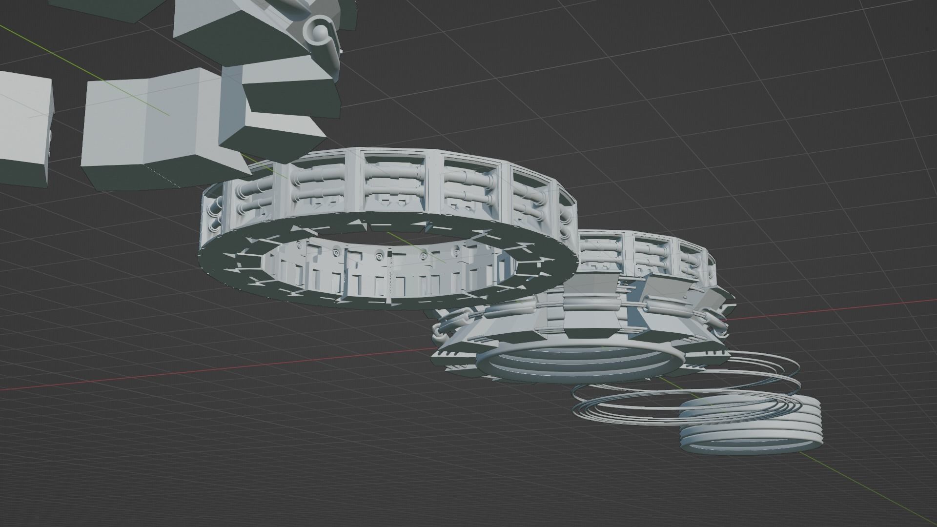 sci-fi mech compontent circular kitbash 3D model 3D print model_3