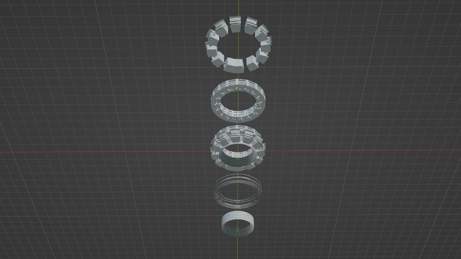 sci-fi mech compontent circular kitbash 3D model 3D print model_22