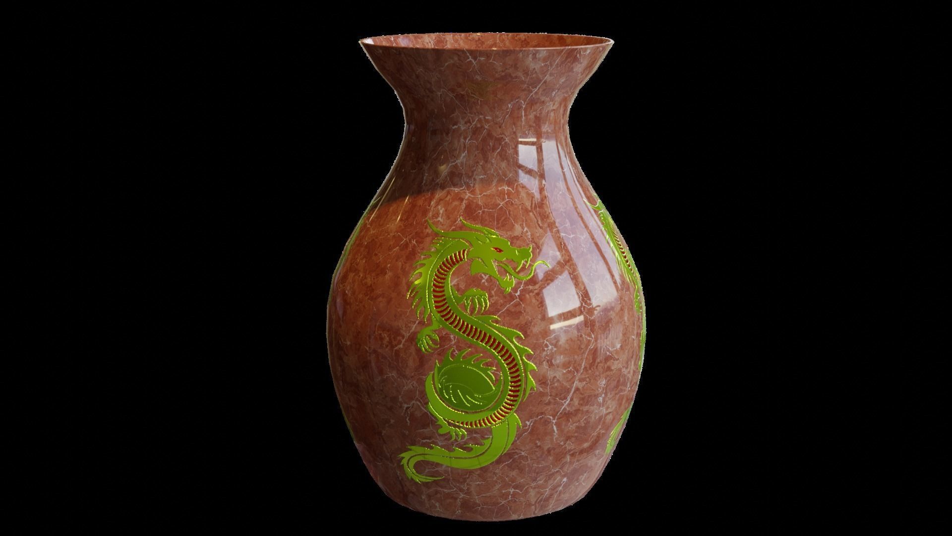 Dragon Vase Low-poly 3D model_2