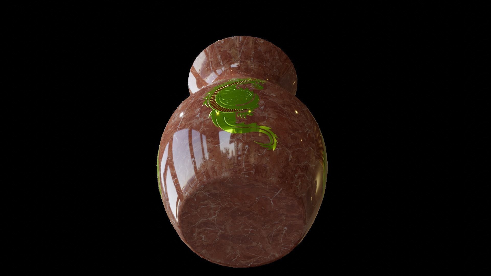 Dragon Vase Low-poly 3D model_10