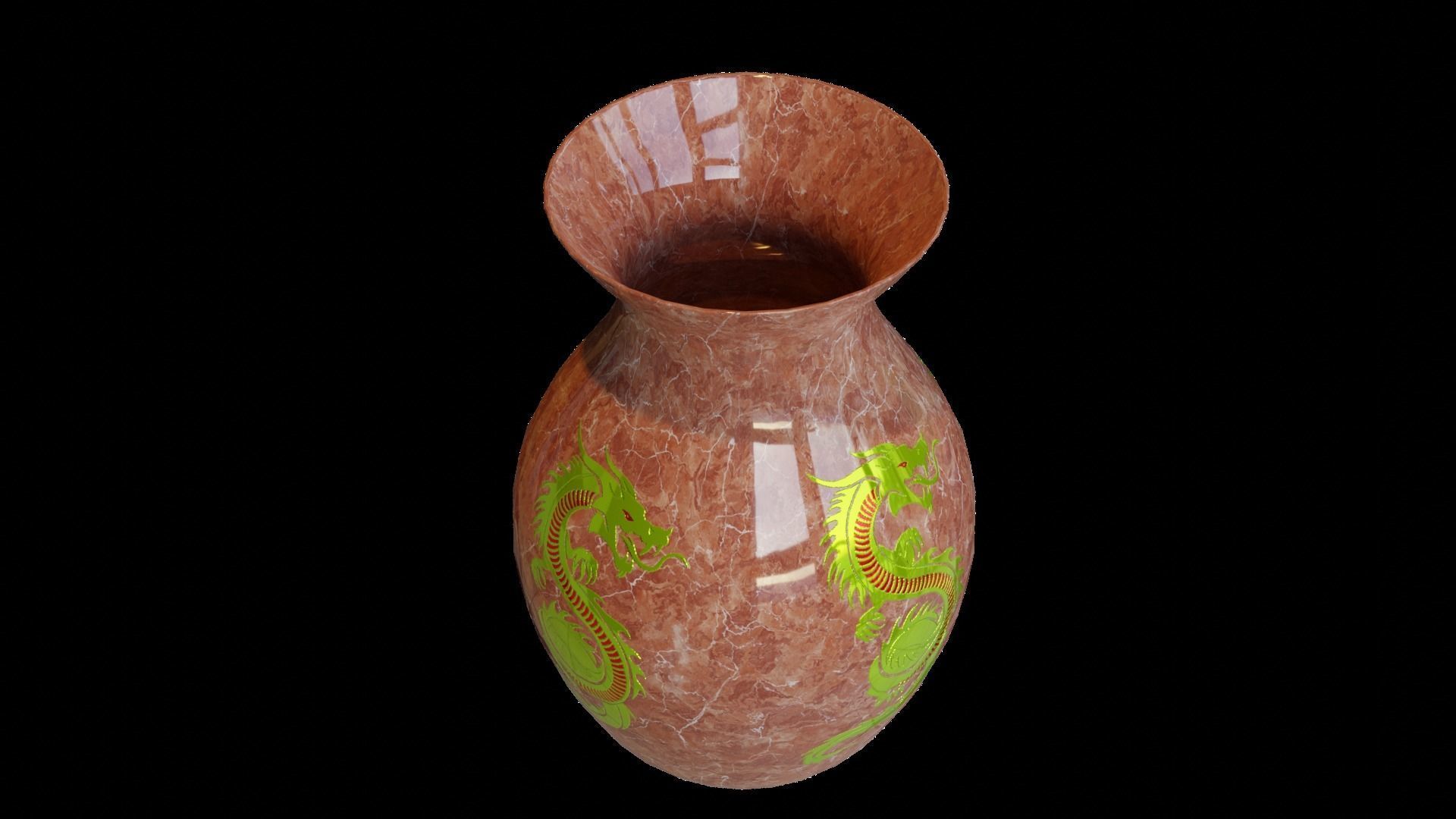 Dragon Vase Low-poly 3D model_3