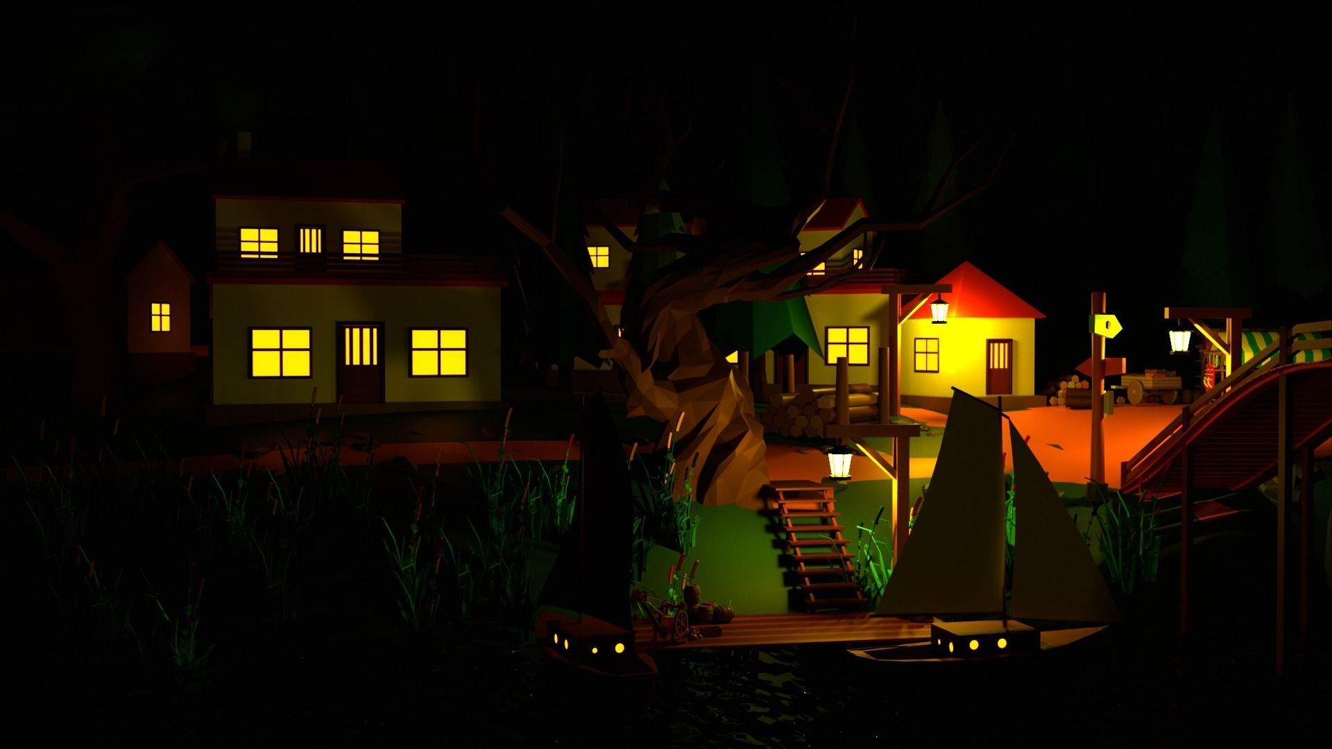 Environment Low-poly 3D model_3