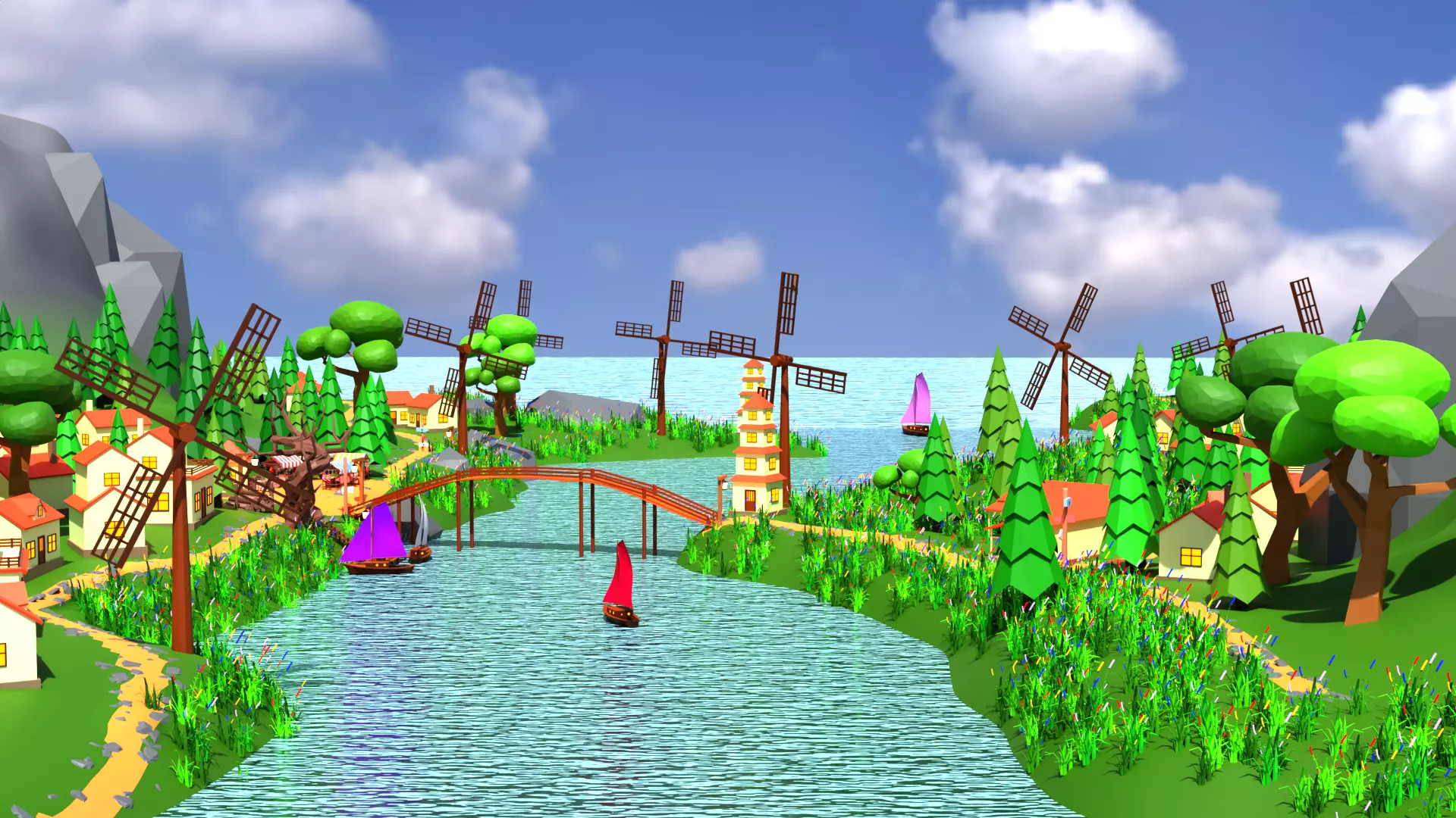 Environment Low-poly 3D model_0