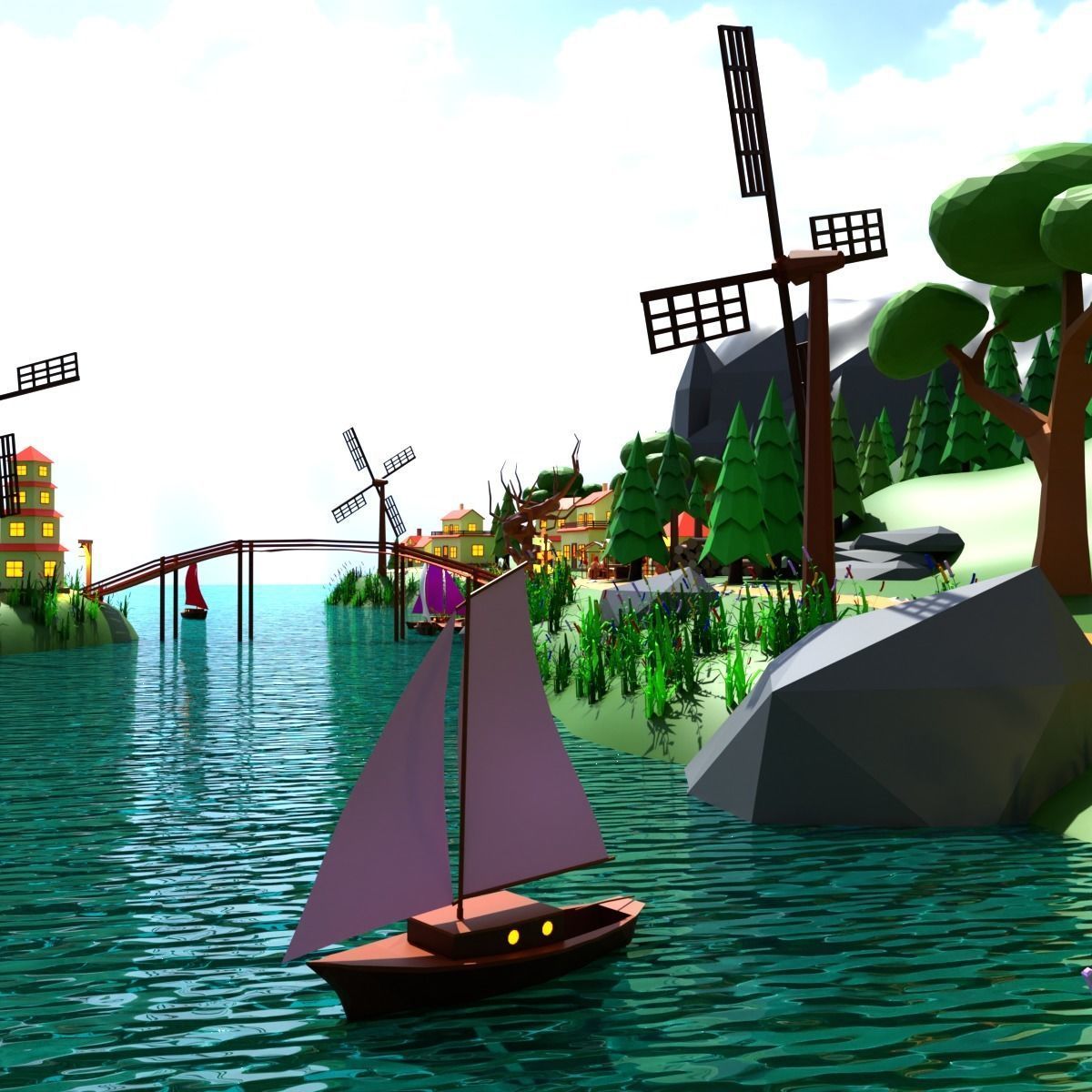 Environment Low-poly 3D model_6