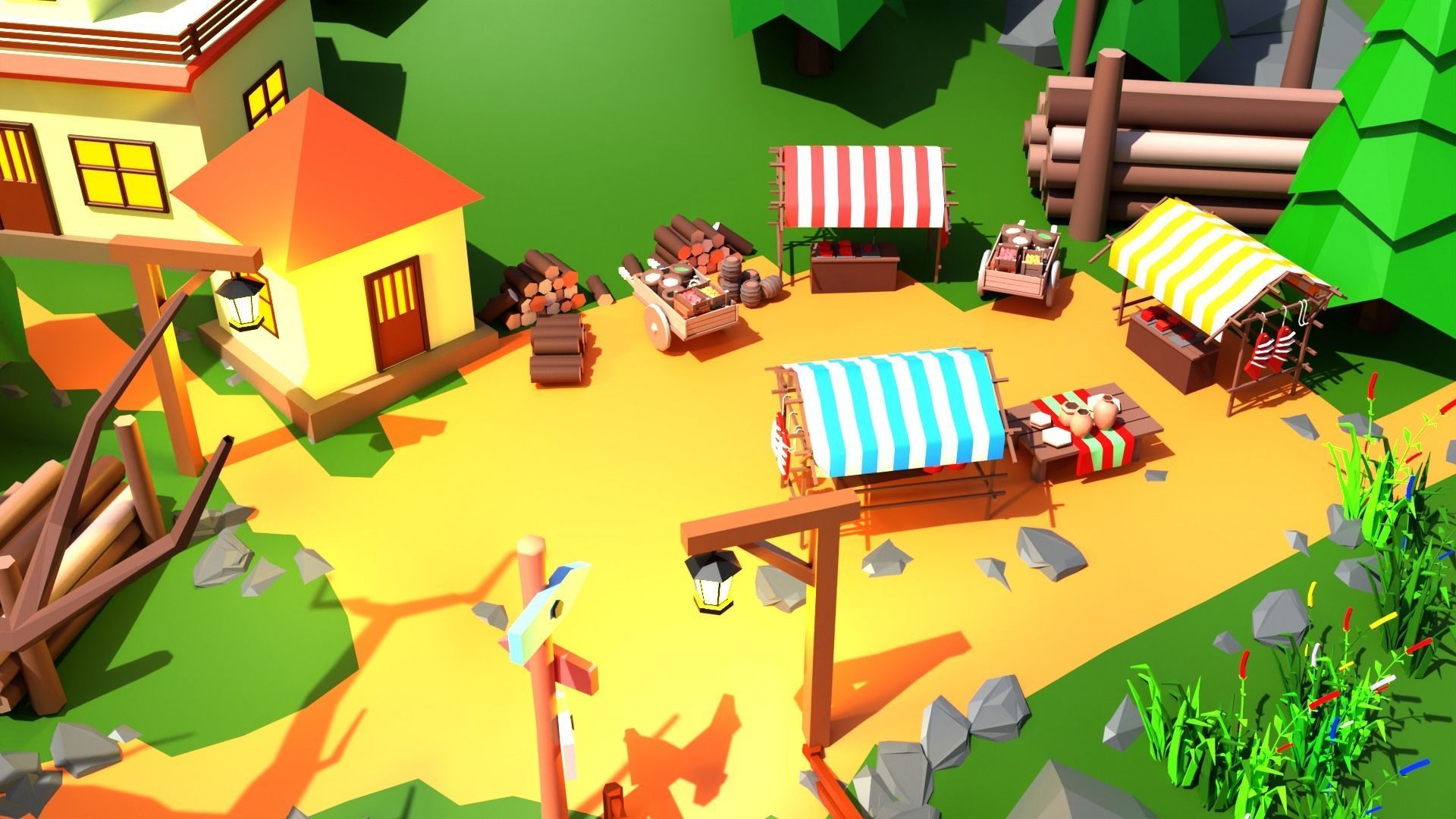 Environment Low-poly 3D model_5