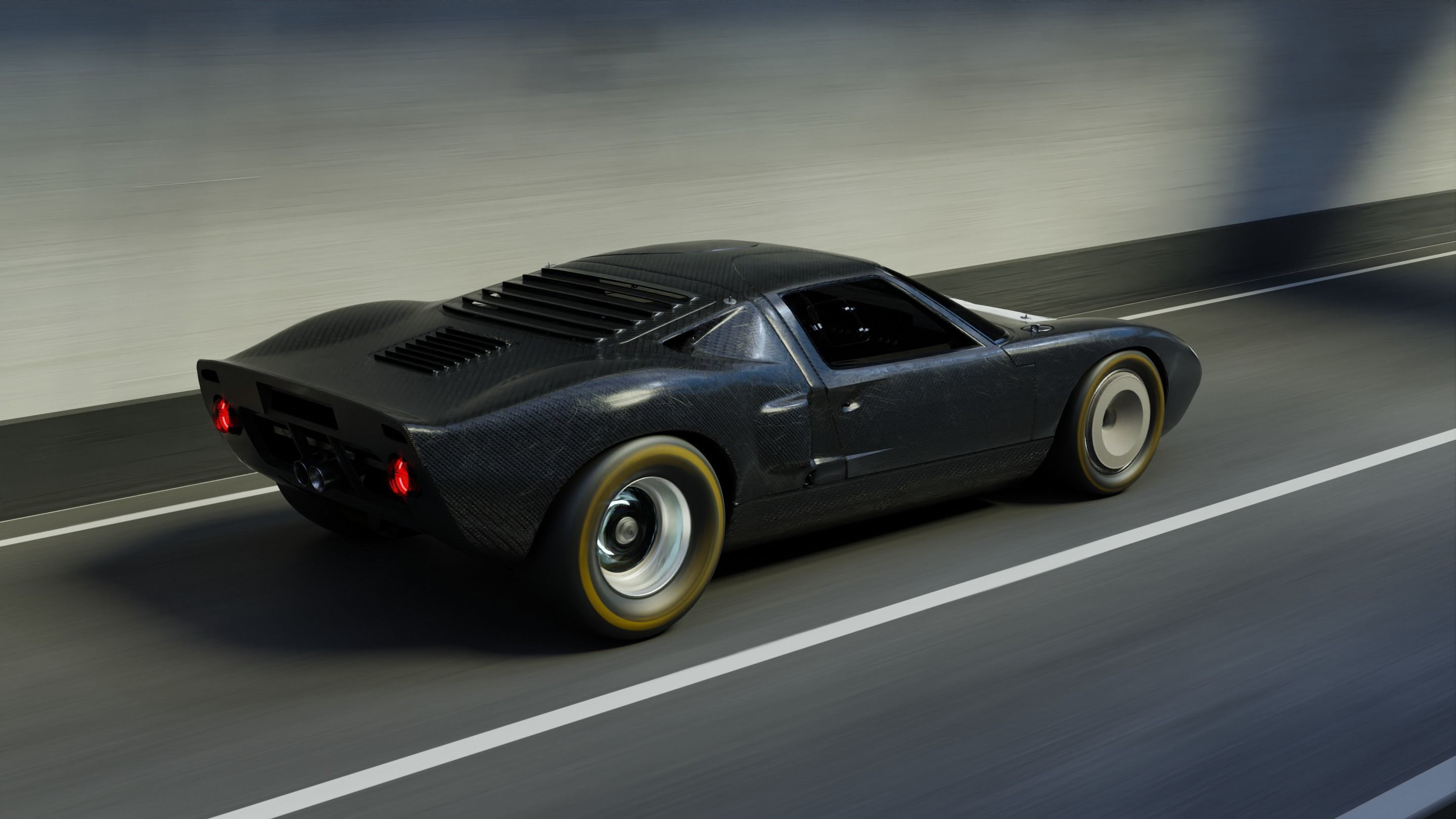 Automotive Tunnel Scene 3D Blender File Textured Day And Night 3D model_7