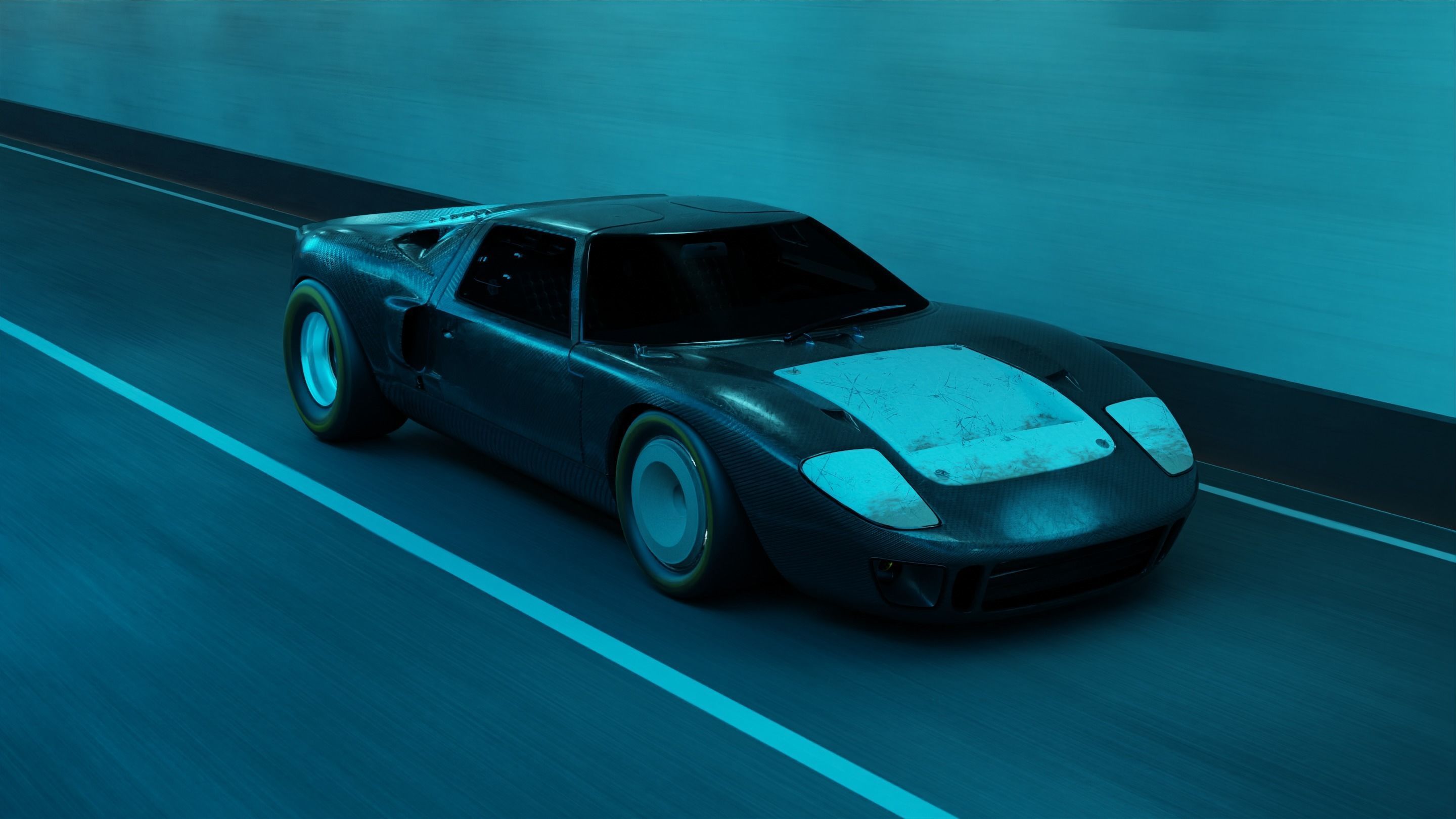 Automotive Tunnel Scene 3D Blender File Textured Day And Night 3D model_5