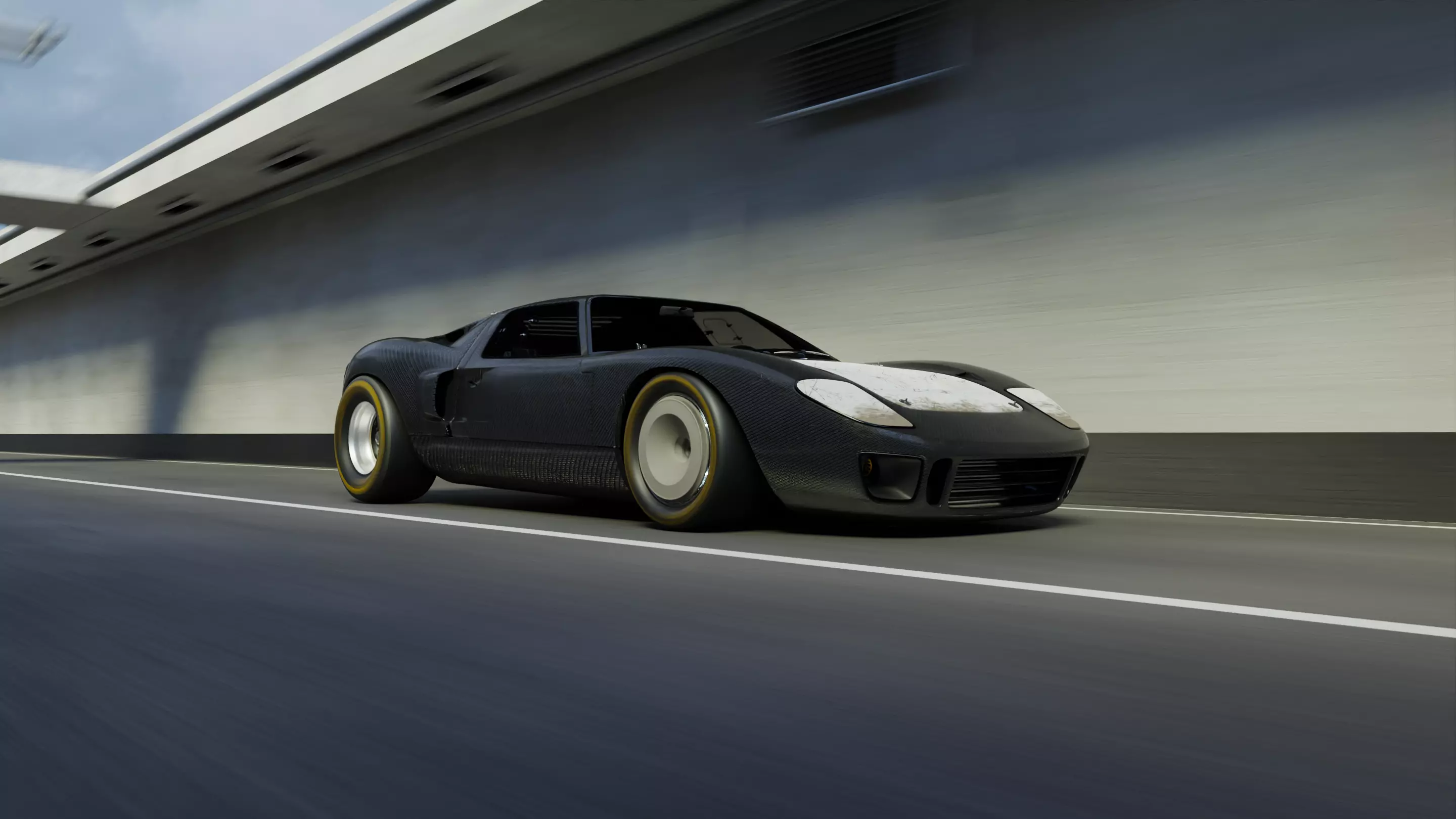 Automotive Tunnel Scene 3D Blender File Textured Day And Night 3D model_0