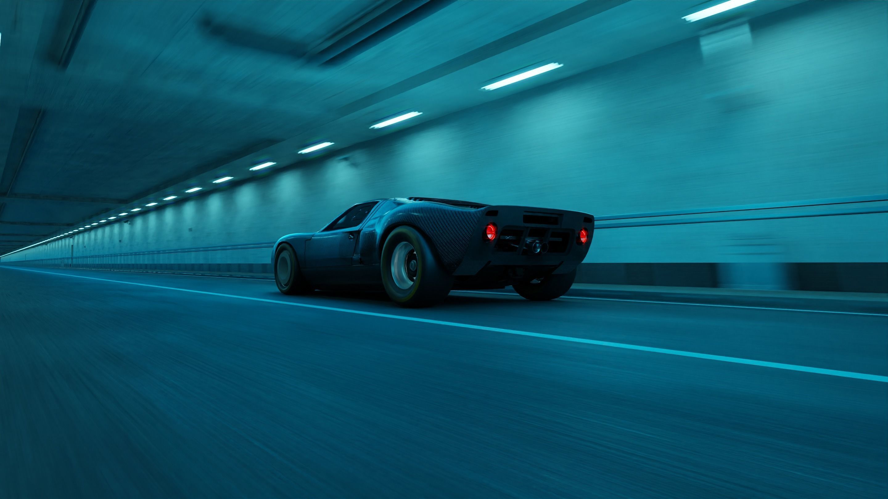 Automotive Tunnel Scene 3D Blender File Textured Day And Night 3D model_12