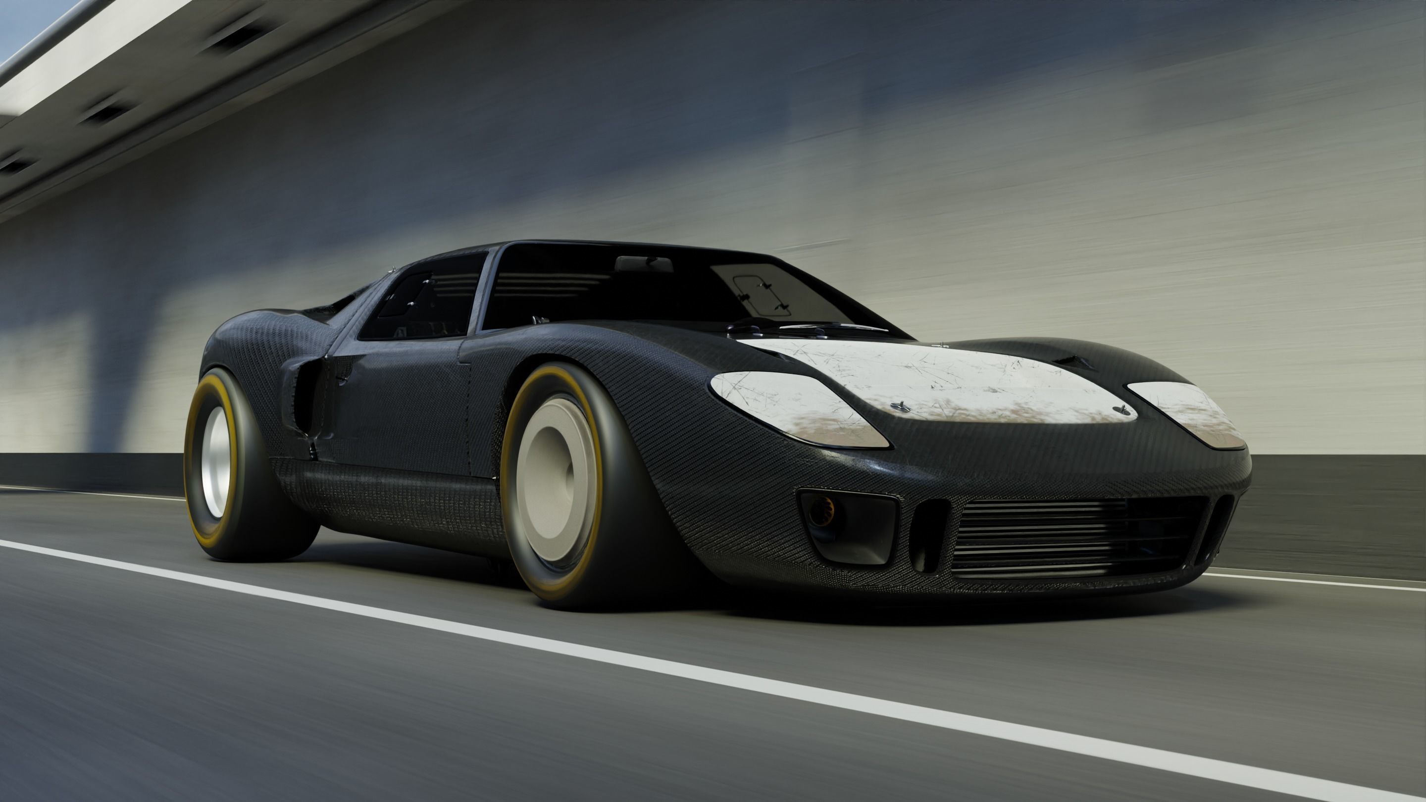 Automotive Tunnel Scene 3D Blender File Textured Day And Night 3D model_6