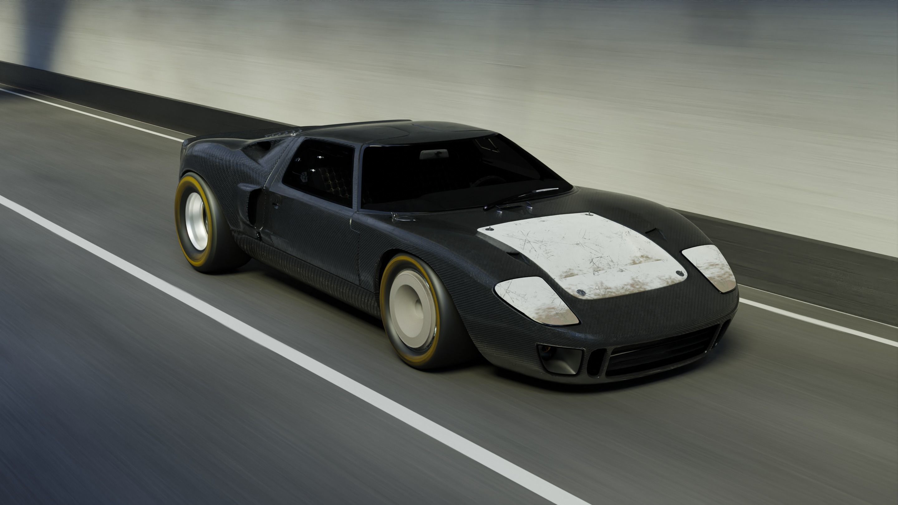 Automotive Tunnel Scene 3D Blender File Textured Day And Night 3D model_9