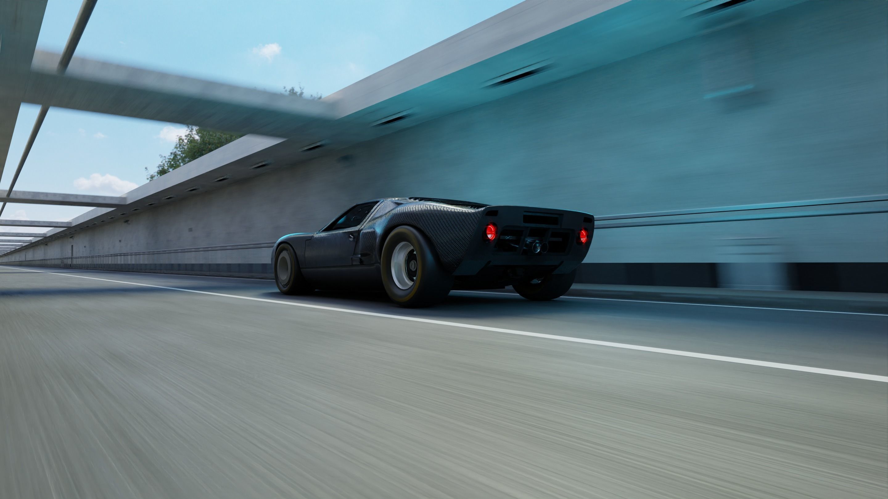 Automotive Tunnel Scene 3D Blender File Textured Day And Night 3D model_13