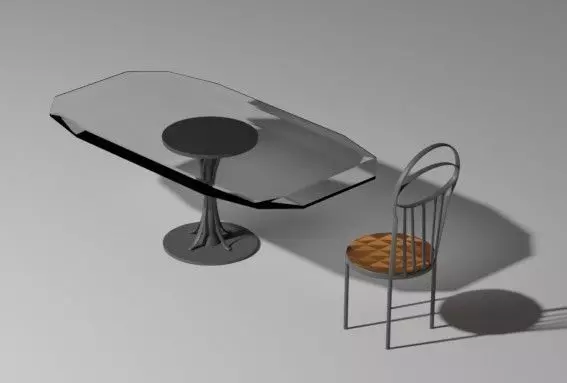 Table for family with chair Free 3D model