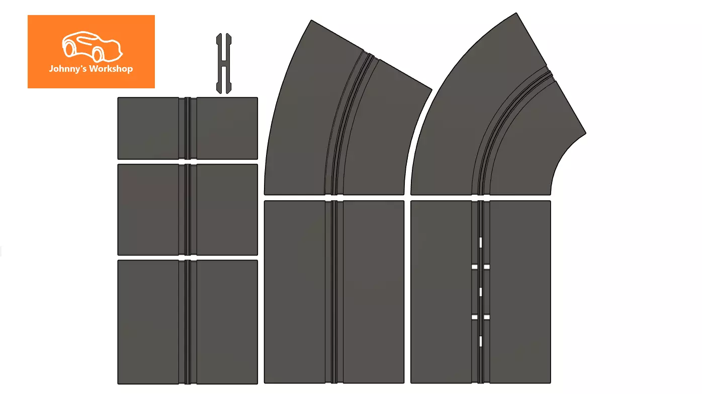 Single Lane Slot Car Track System Free 3D print model_0