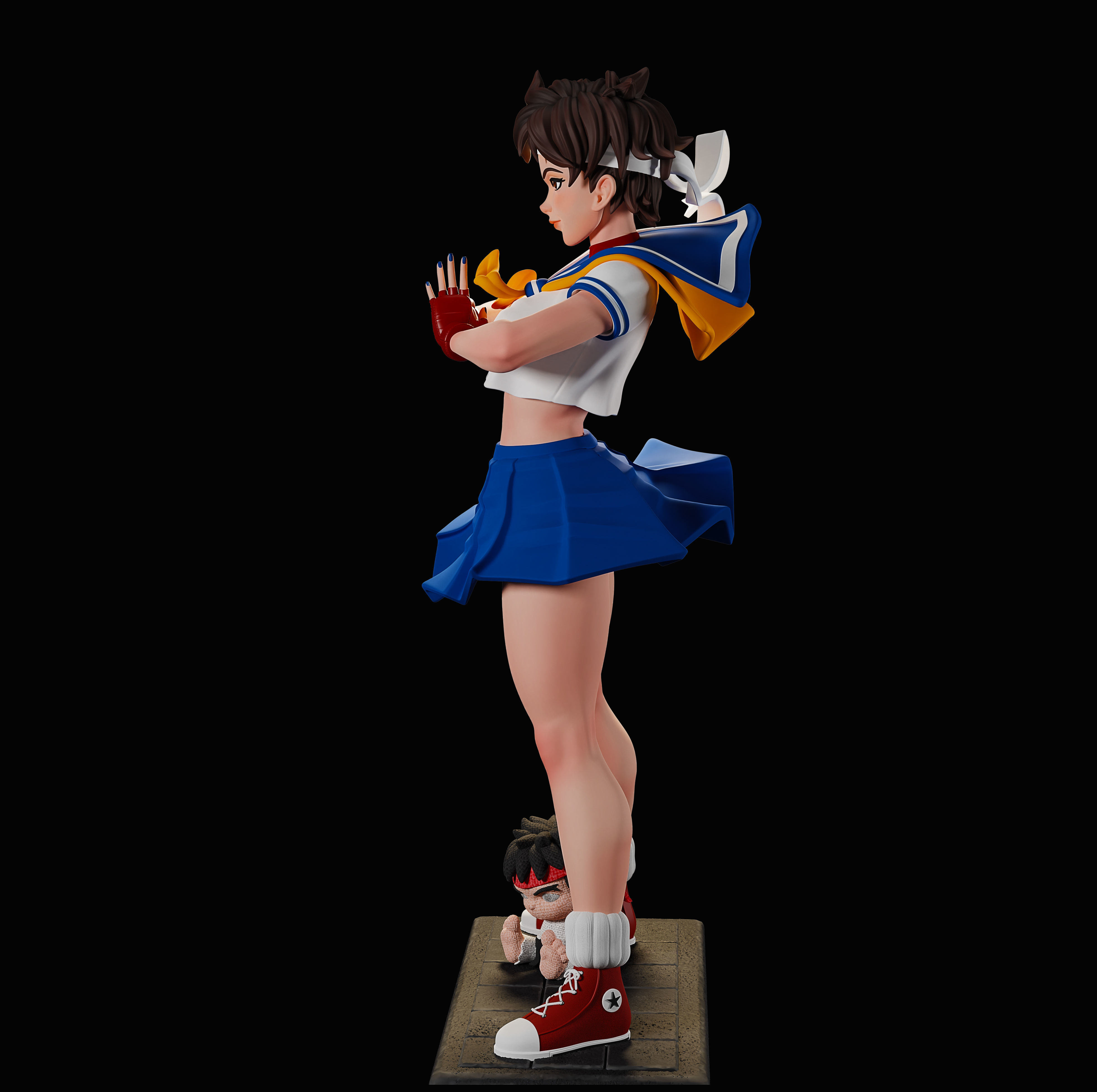 Sakura street fighter  3D print model_4