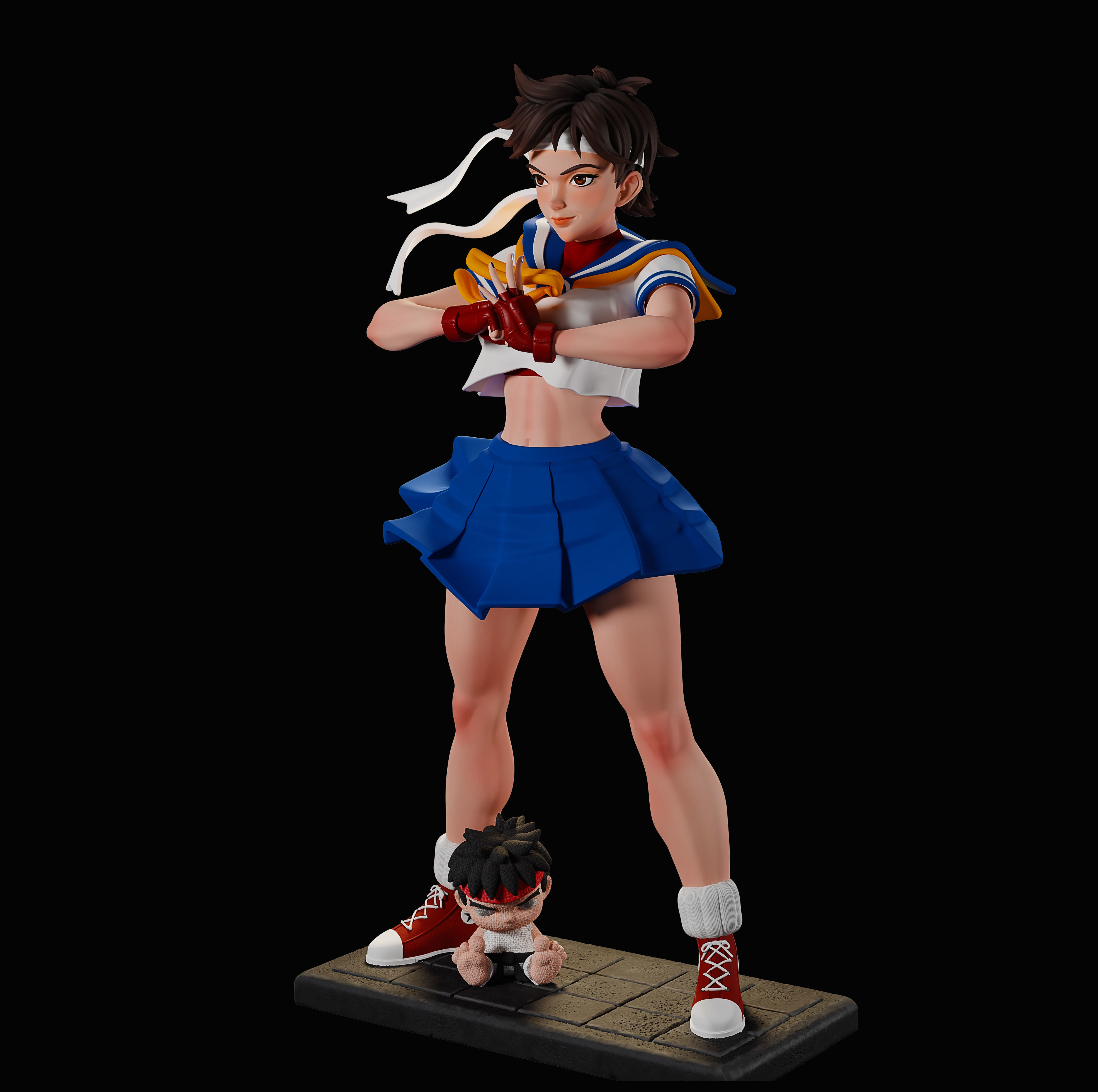 Sakura street fighter  3D print model_1