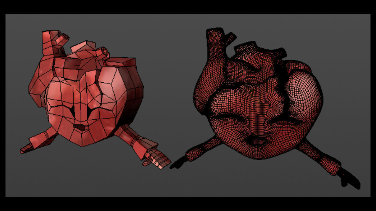 Heart Low-poly 3D model_2