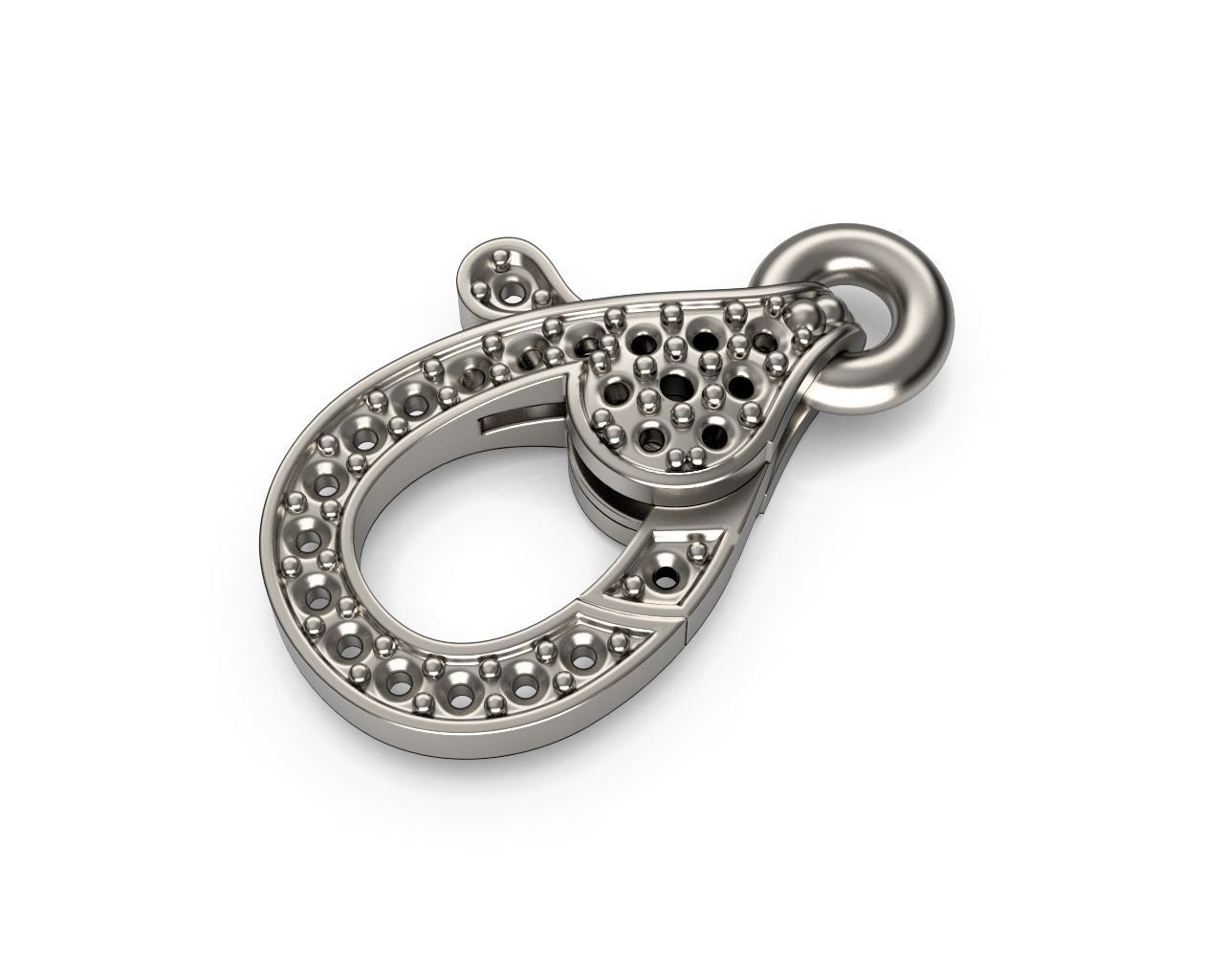 Diamond Lobster Clasp Lock 2 small 3D print model_6