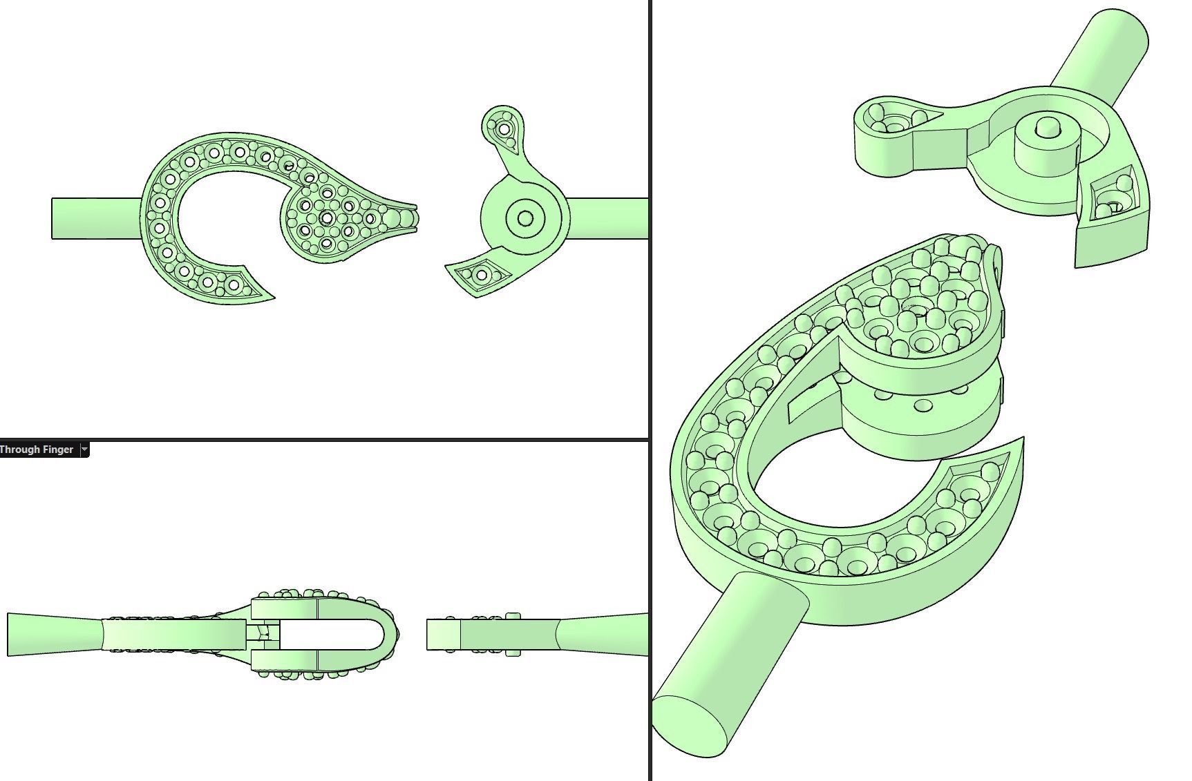 Diamond Lobster Clasp Lock 2 small 3D print model_18