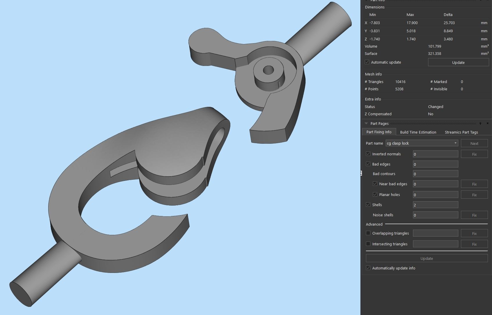 Diamond Lobster Clasp Lock 2 small 3D print model_16