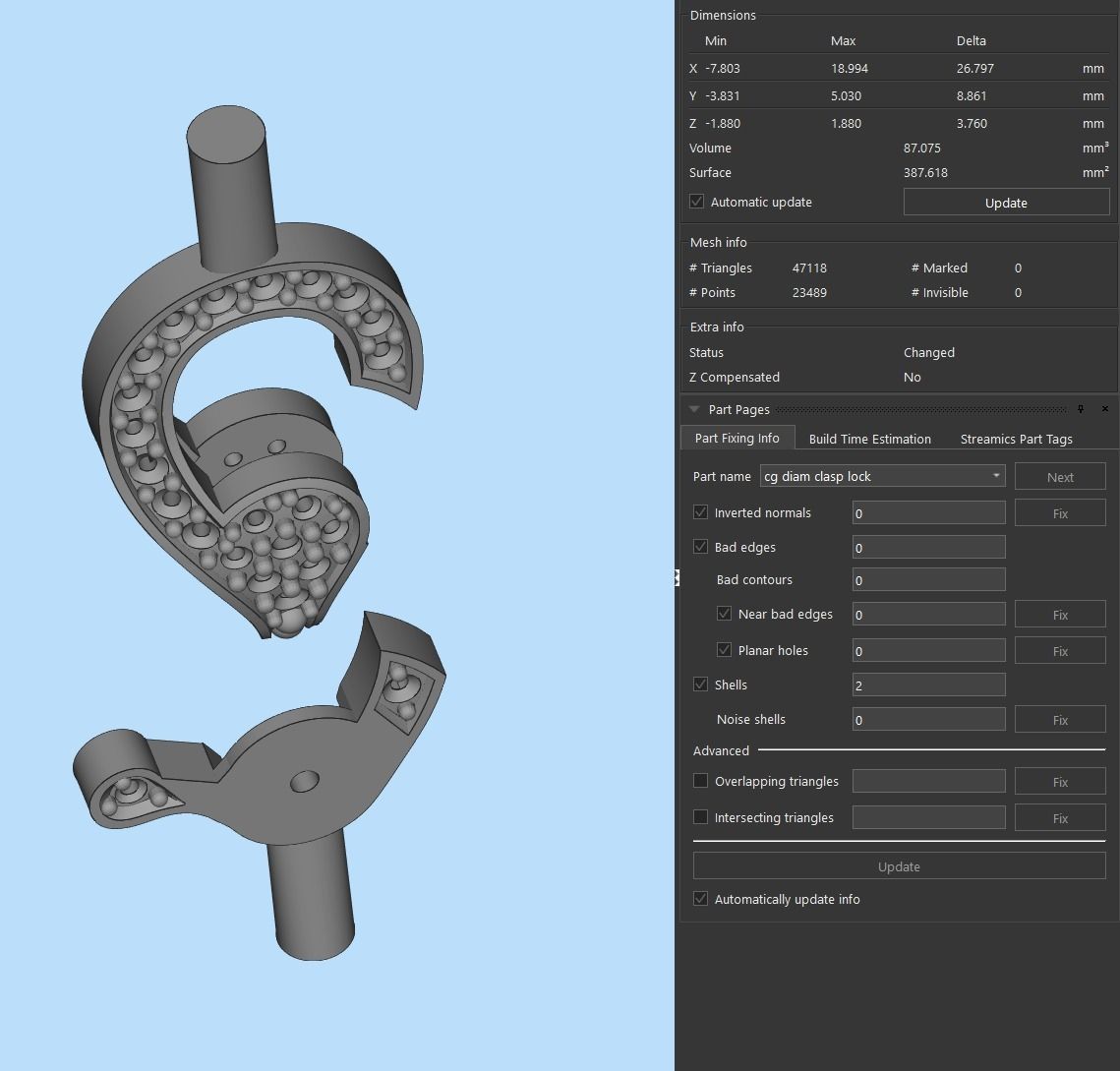 Diamond Lobster Clasp Lock 2 small 3D print model_17