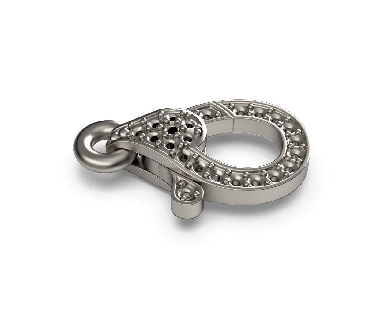 Diamond Lobster Clasp Lock 2 small 3D print model_9
