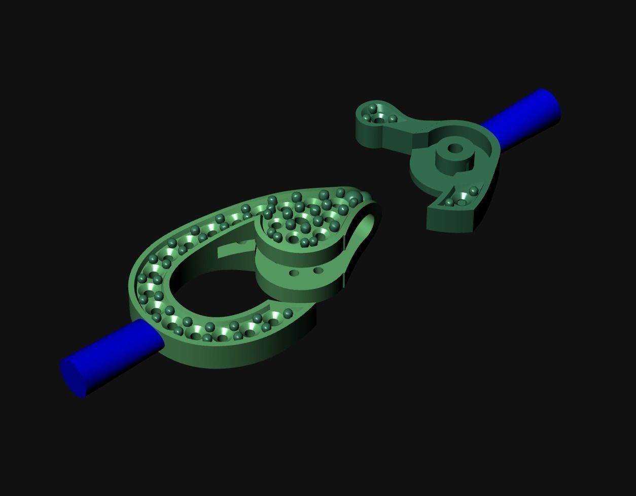 Diamond Lobster Clasp Lock 2 small 3D print model_15