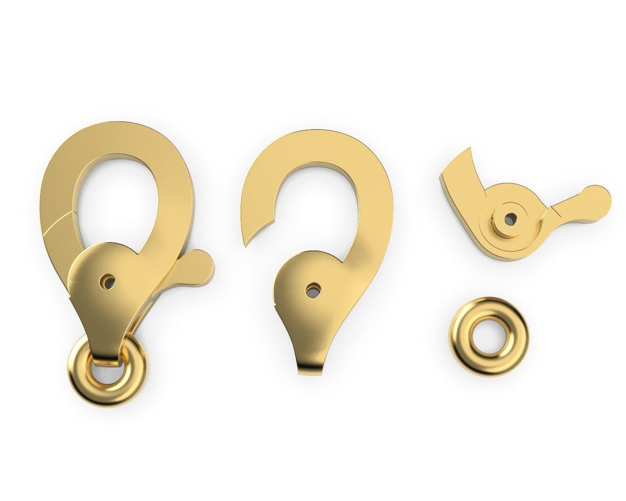 Diamond Lobster Clasp Lock 2 small 3D print model_11