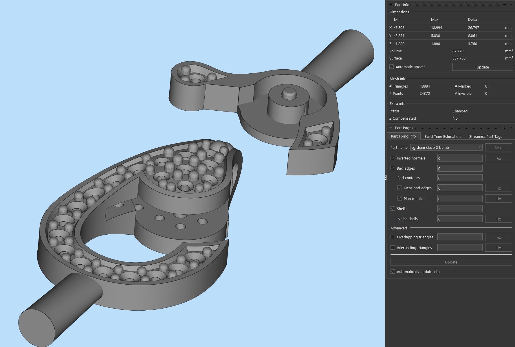 Diamond Lobster Clasp Lock 2 small 3D print model_19