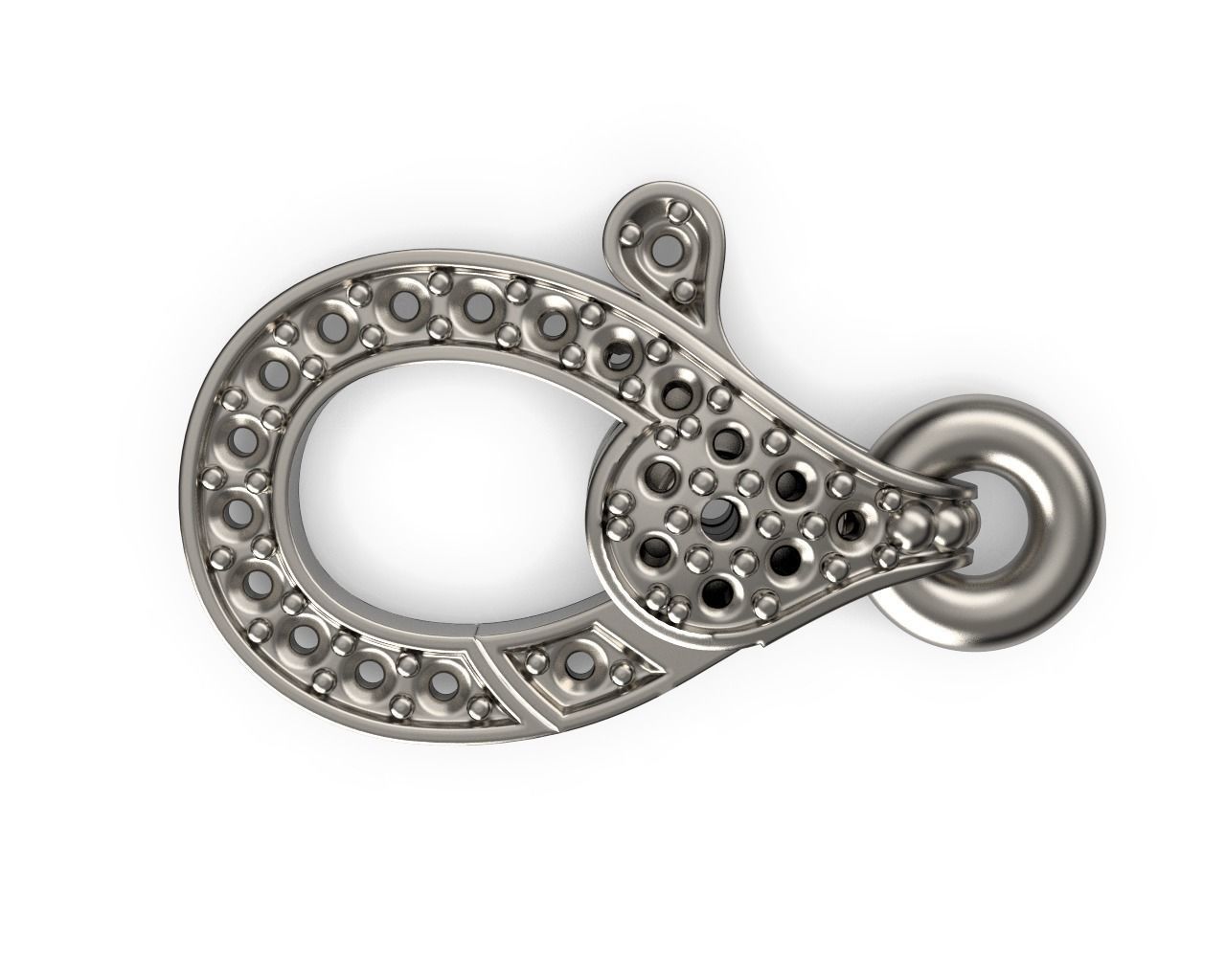 Diamond Lobster Clasp Lock 2 small 3D print model_8