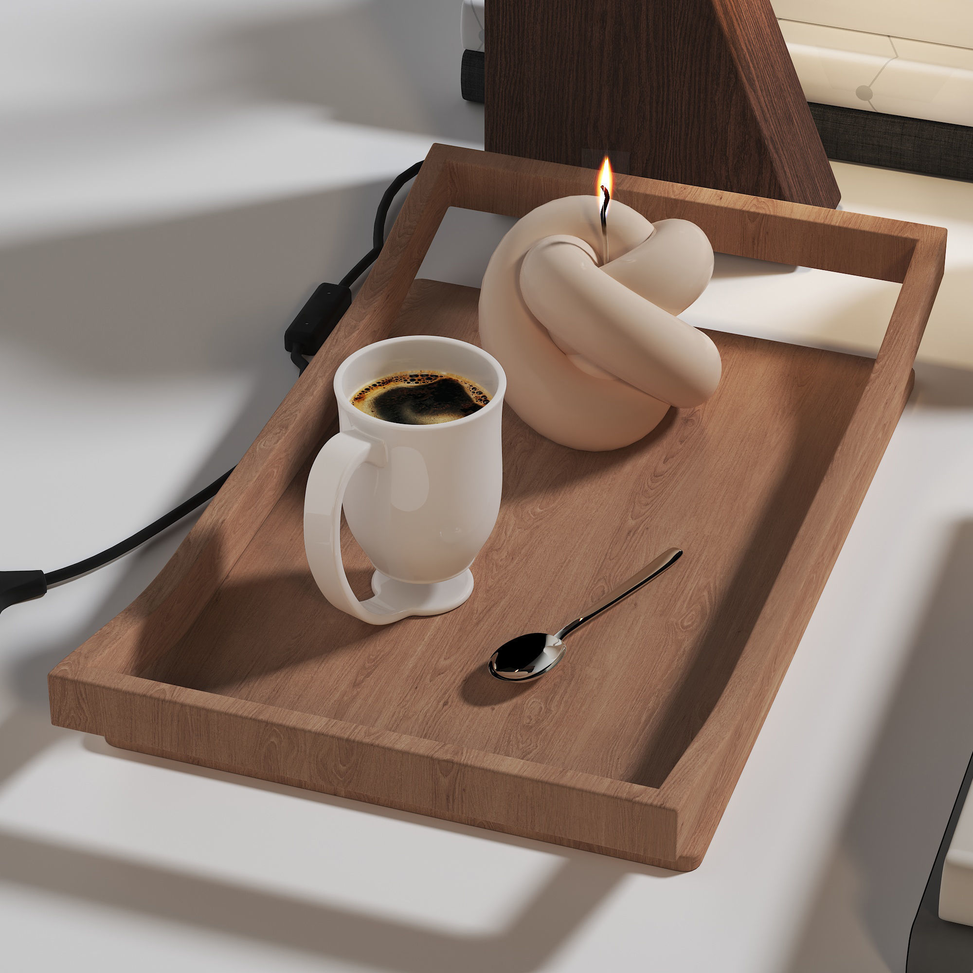 Decorative set zaha 02 Low-poly 3D model_3