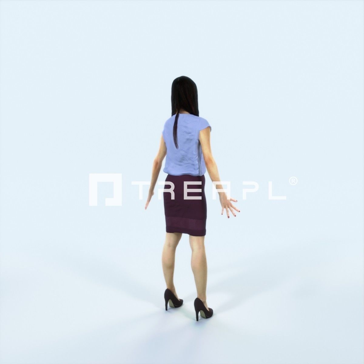 Passion K Animated Rigged East Asian Business Woman Low-poly 3D model_3