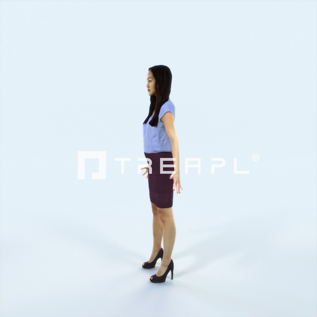 Passion K Animated Rigged East Asian Business Woman Low-poly 3D model_5