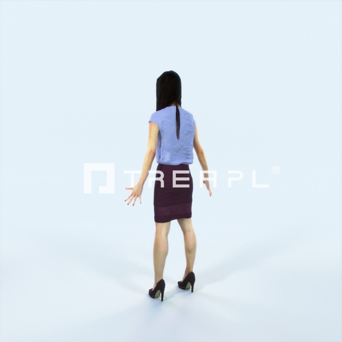 Passion K Animated Rigged East Asian Business Woman Low-poly 3D model_4