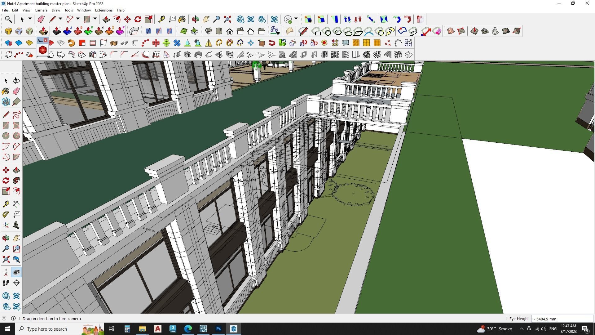 Hotel Apartment building master plan sketchup model 3D model_8
