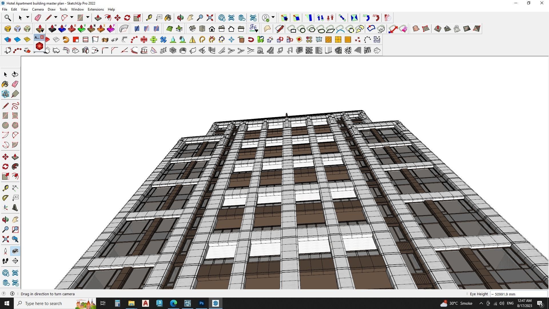 Hotel Apartment building master plan sketchup model 3D model_4