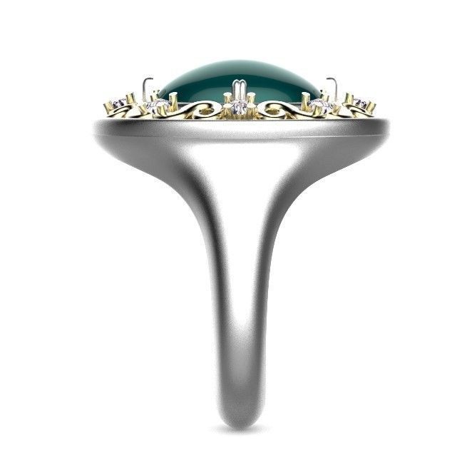 ring gold 3D print model_3