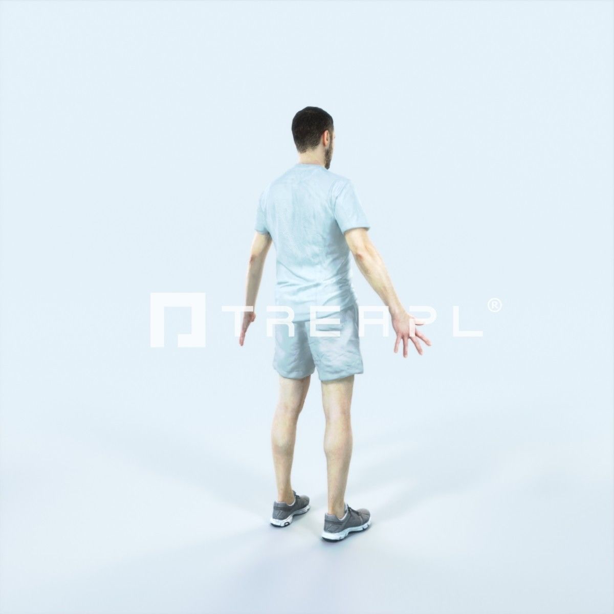 Portrait 09M Animated Rigged Sports Man Low-poly 3D model_3