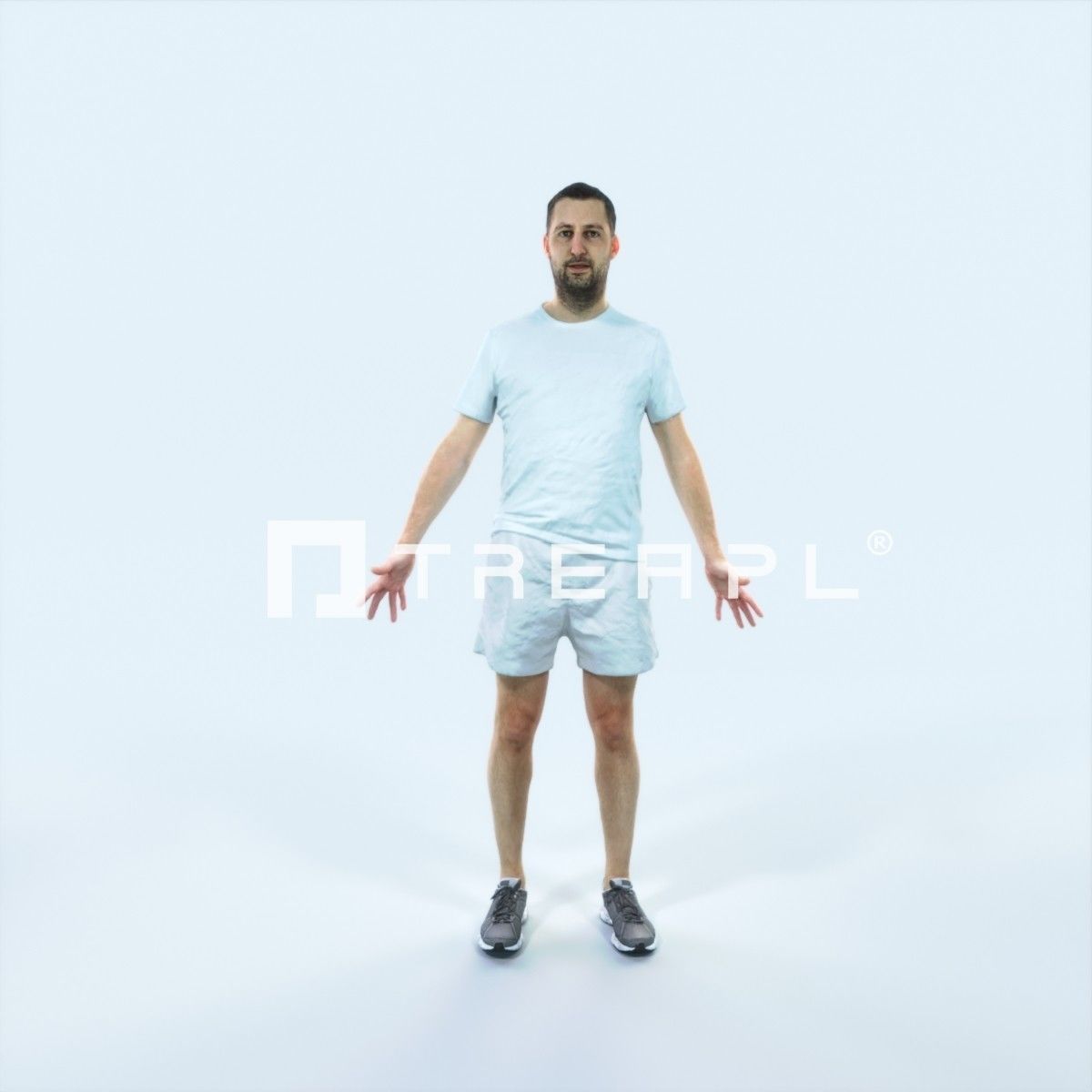 Portrait 09M Animated Rigged Sports Man Low-poly 3D model_1